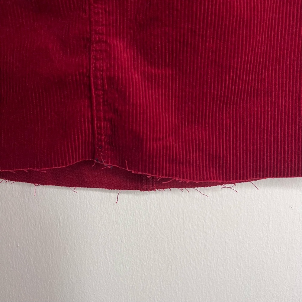 HP 🎉 NWT BLANKNYC Burgundy Cherry Red Corduroy Raw Hem Mini Skirt - Picture 4 of 8